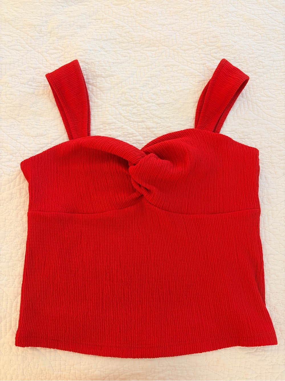 Primark Red Knot Front Ribbed Tank Top